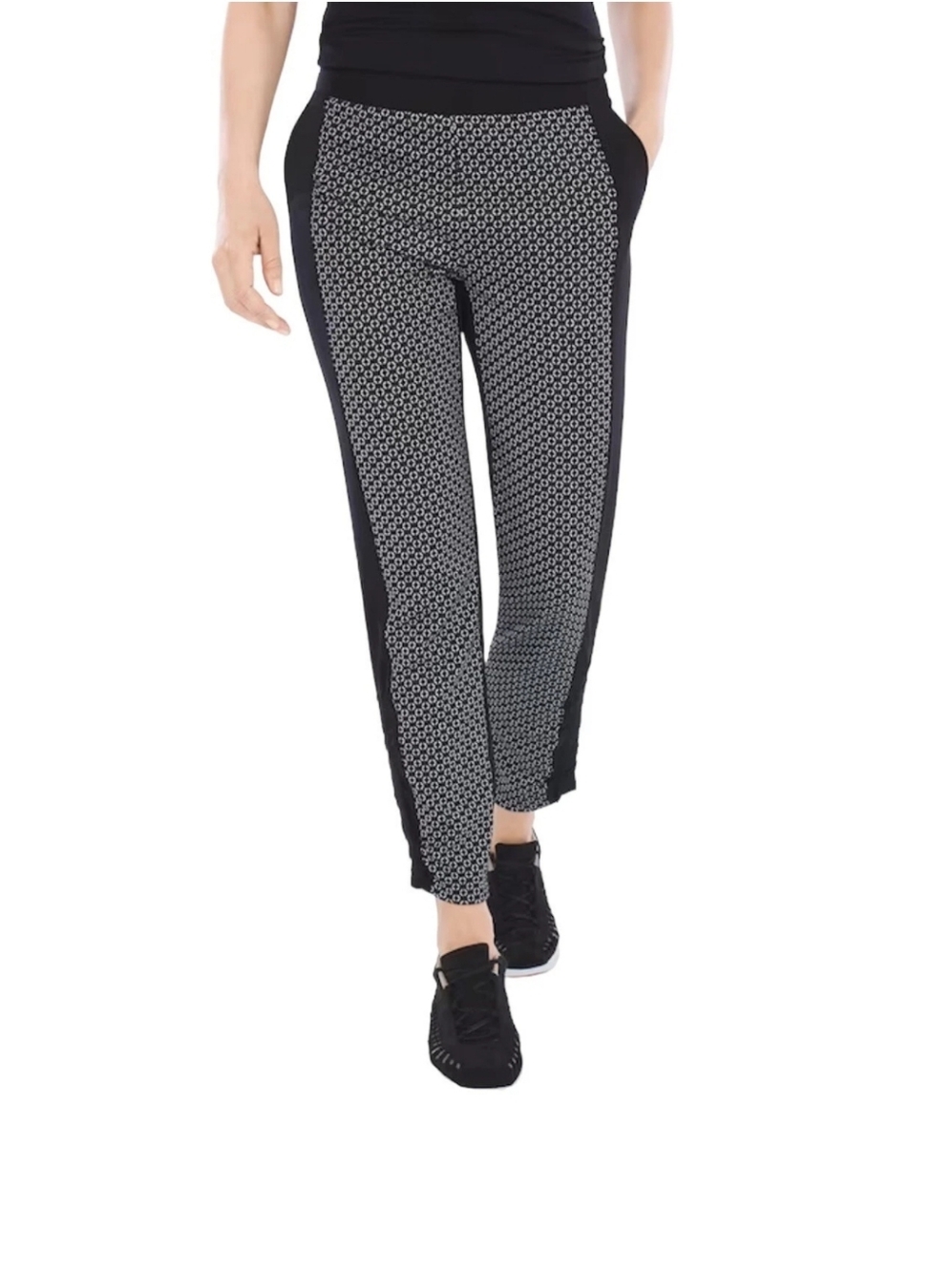 ZENERGY By Chico's Black Ruched Ankle Pants Size 2 (US12)